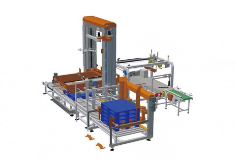 Gantry type low-level palletizer