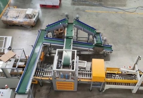 Drop type packing line