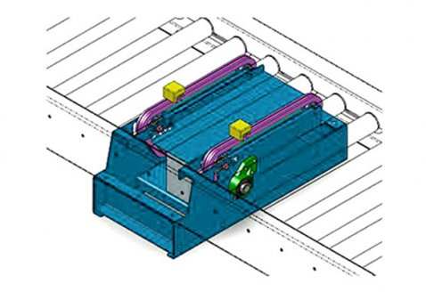 Carton push block lift transfer unit