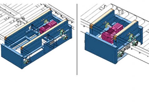 Carton pneumatic lift transfer unit