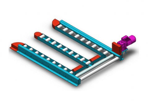 Pallet grounding roller conveyor