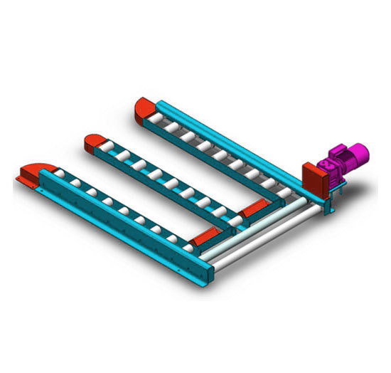 Pallet grounding roller conveyor